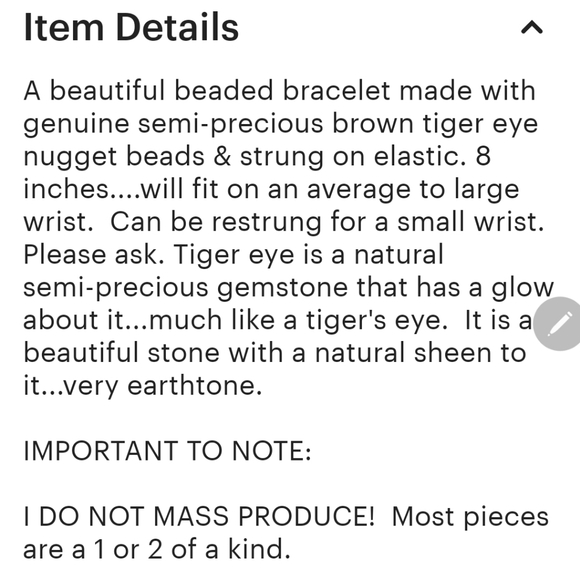 Beautiful Handmade Tiger Eye Beaded Bracelet - Picture 6 of 6